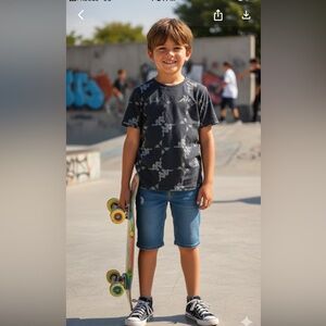 💛2FOR$12 Kappa Kids Logo Print Black T-Shirt